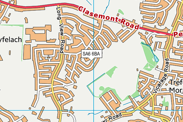 SA6 6BA map - OS VectorMap District (Ordnance Survey)