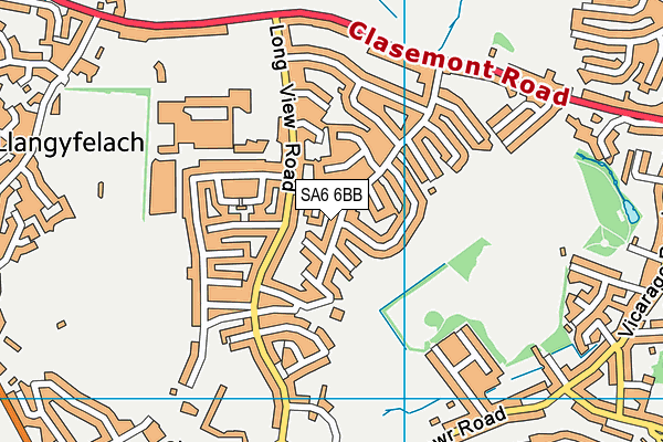 SA6 6BB map - OS VectorMap District (Ordnance Survey)