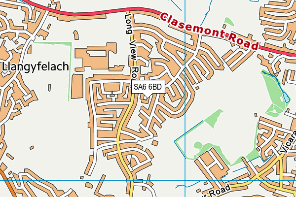 SA6 6BD map - OS VectorMap District (Ordnance Survey)