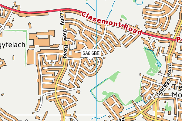 SA6 6BE map - OS VectorMap District (Ordnance Survey)