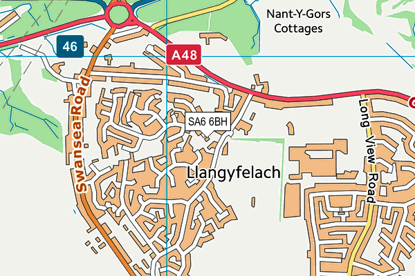 SA6 6BH map - OS VectorMap District (Ordnance Survey)