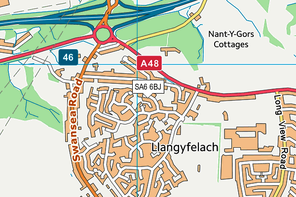 SA6 6BJ map - OS VectorMap District (Ordnance Survey)