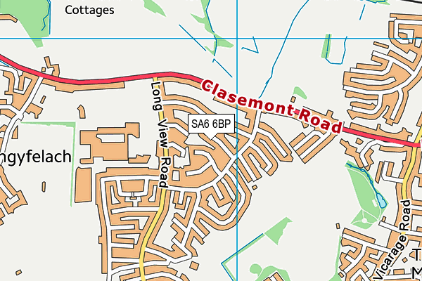 SA6 6BP map - OS VectorMap District (Ordnance Survey)