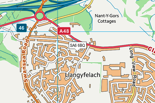 SA6 6BQ map - OS VectorMap District (Ordnance Survey)