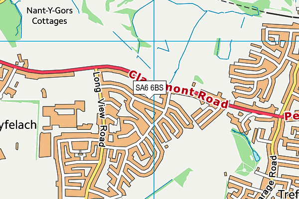 SA6 6BS map - OS VectorMap District (Ordnance Survey)