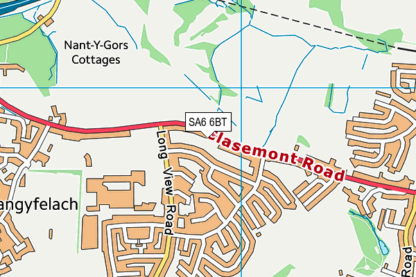 SA6 6BT map - OS VectorMap District (Ordnance Survey)