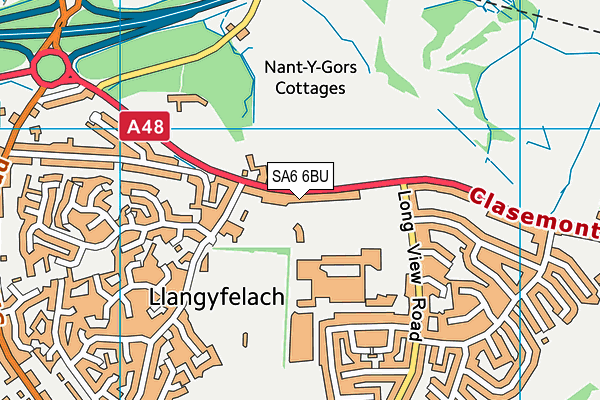 SA6 6BU map - OS VectorMap District (Ordnance Survey)