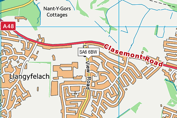 SA6 6BW map - OS VectorMap District (Ordnance Survey)