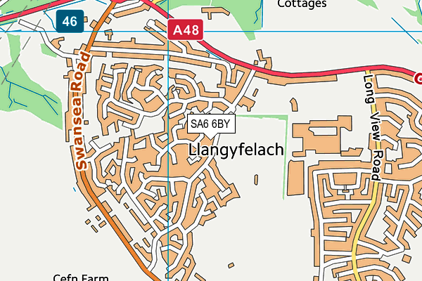 SA6 6BY map - OS VectorMap District (Ordnance Survey)