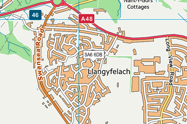 SA6 6DB map - OS VectorMap District (Ordnance Survey)