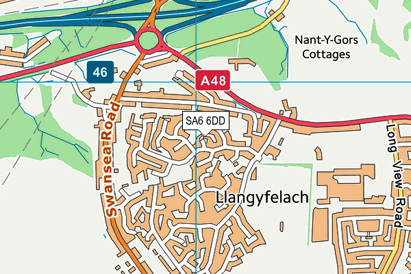 SA6 6DD map - OS VectorMap District (Ordnance Survey)