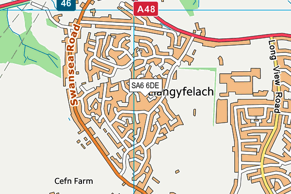 SA6 6DE map - OS VectorMap District (Ordnance Survey)