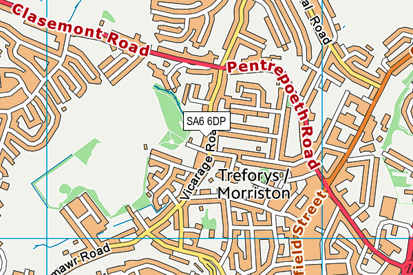 SA6 6DP map - OS VectorMap District (Ordnance Survey)