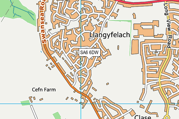 SA6 6DW map - OS VectorMap District (Ordnance Survey)