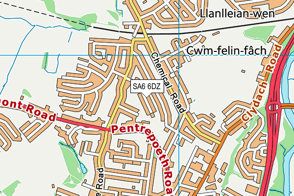 SA6 6DZ map - OS VectorMap District (Ordnance Survey)