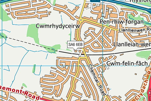 SA6 6EB map - OS VectorMap District (Ordnance Survey)