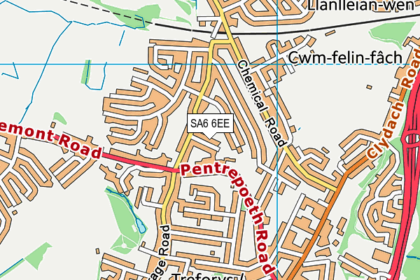 SA6 6EE map - OS VectorMap District (Ordnance Survey)