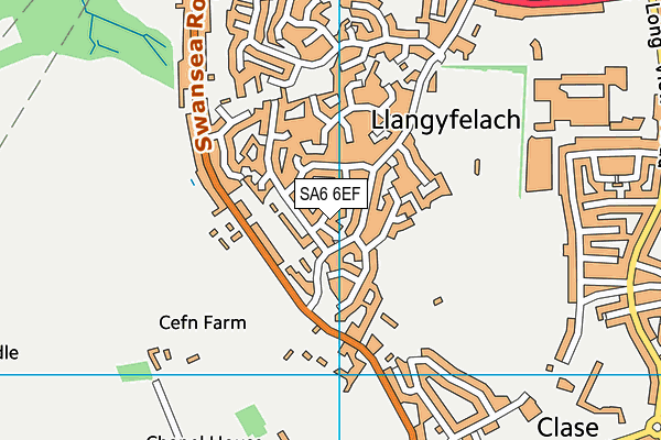SA6 6EF map - OS VectorMap District (Ordnance Survey)