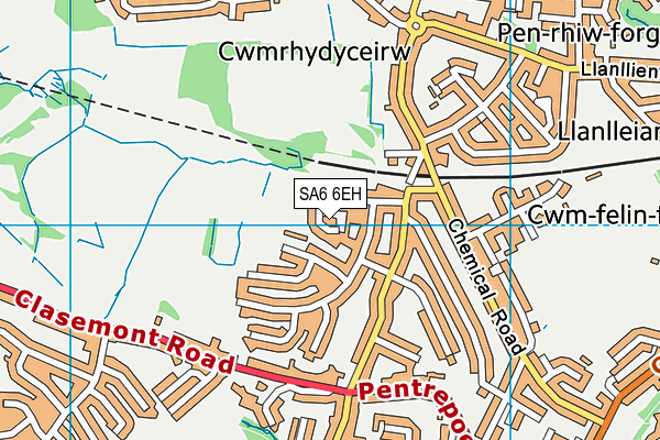 SA6 6EH map - OS VectorMap District (Ordnance Survey)