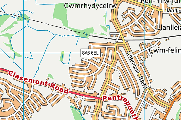 SA6 6EL map - OS VectorMap District (Ordnance Survey)