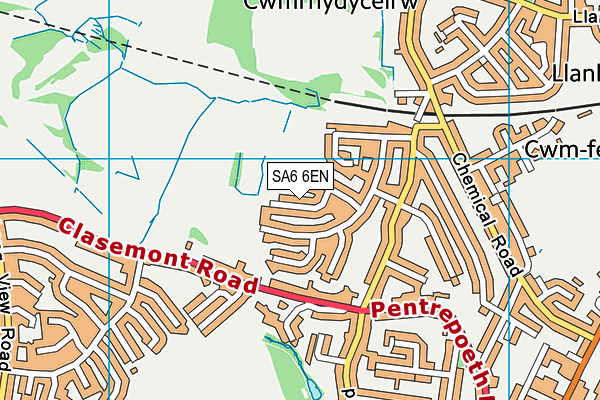 SA6 6EN map - OS VectorMap District (Ordnance Survey)