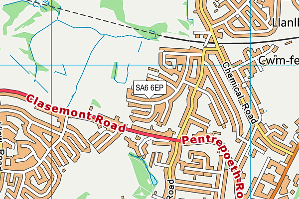 SA6 6EP map - OS VectorMap District (Ordnance Survey)