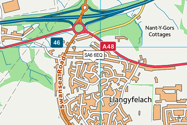 SA6 6EQ map - OS VectorMap District (Ordnance Survey)