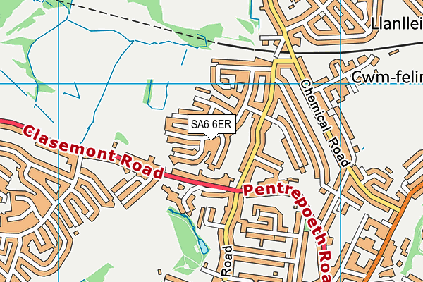 SA6 6ER map - OS VectorMap District (Ordnance Survey)