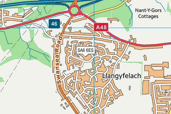 SA6 6ES map - OS VectorMap District (Ordnance Survey)