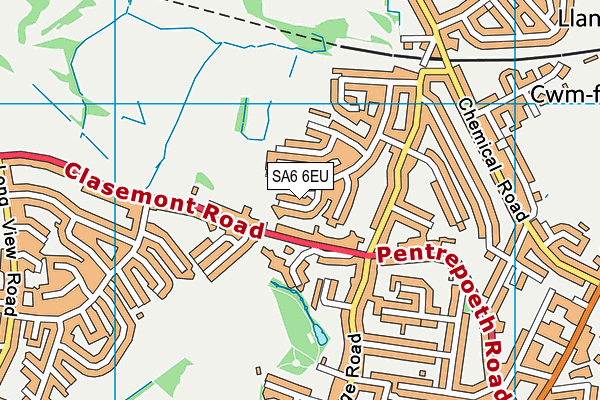 SA6 6EU map - OS VectorMap District (Ordnance Survey)