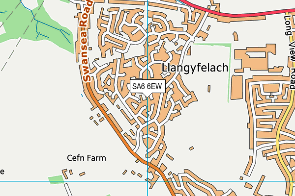 SA6 6EW map - OS VectorMap District (Ordnance Survey)