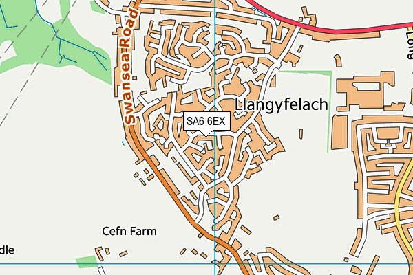 SA6 6EX map - OS VectorMap District (Ordnance Survey)