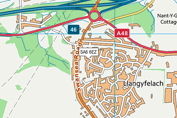 SA6 6EZ map - OS VectorMap District (Ordnance Survey)