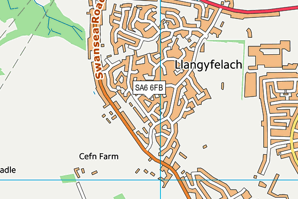 SA6 6FB map - OS VectorMap District (Ordnance Survey)