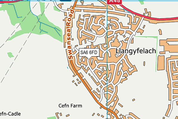 SA6 6FD map - OS VectorMap District (Ordnance Survey)