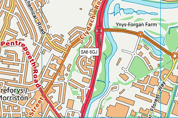 SA6 6GJ map - OS VectorMap District (Ordnance Survey)