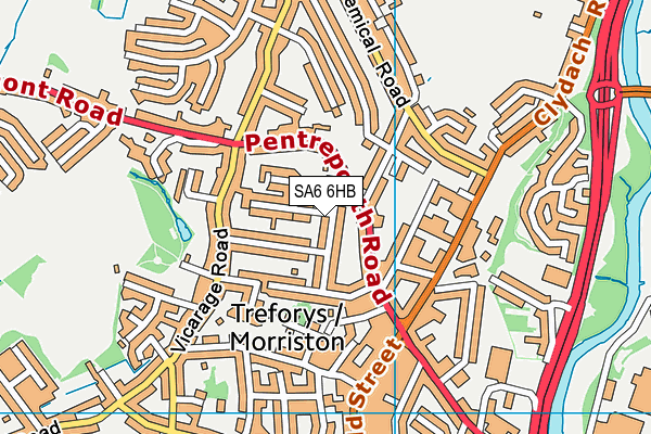 SA6 6HB map - OS VectorMap District (Ordnance Survey)