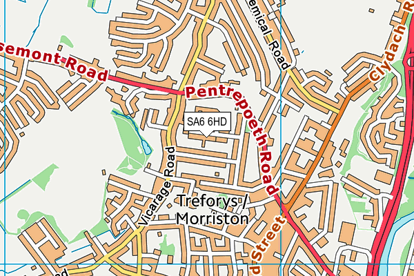 SA6 6HD map - OS VectorMap District (Ordnance Survey)