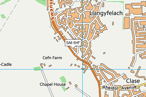 SA6 6HF map - OS VectorMap District (Ordnance Survey)