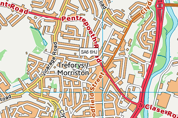 SA6 6HJ map - OS VectorMap District (Ordnance Survey)