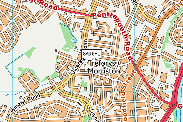 SA6 6HL map - OS VectorMap District (Ordnance Survey)