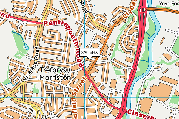 SA6 6HX map - OS VectorMap District (Ordnance Survey)