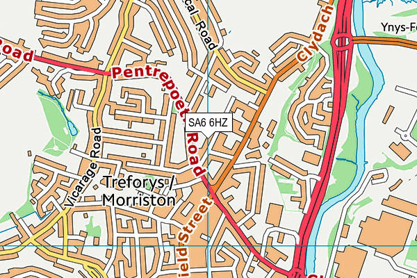 Pentre'r Graig Primary School map (SA6 6HZ) - OS VectorMap District (Ordnance Survey)