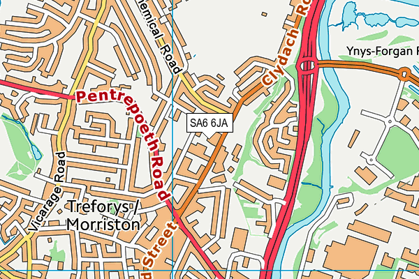 Oneschool Global Uk Swansea Campus map (SA6 6JA) - OS VectorMap District (Ordnance Survey)