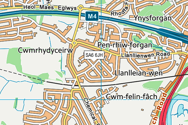 SA6 6JH map - OS VectorMap District (Ordnance Survey)