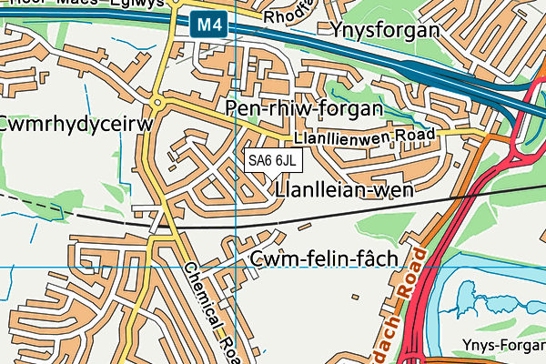 SA6 6JL map - OS VectorMap District (Ordnance Survey)