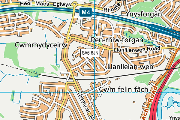 SA6 6JN map - OS VectorMap District (Ordnance Survey)