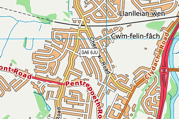 SA6 6JU map - OS VectorMap District (Ordnance Survey)