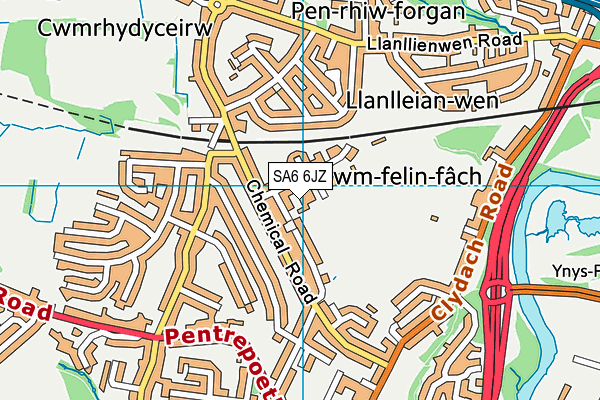 SA6 6JZ map - OS VectorMap District (Ordnance Survey)