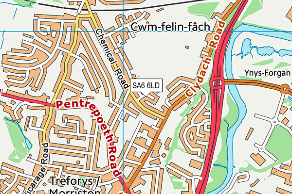 SA6 6LD map - OS VectorMap District (Ordnance Survey)